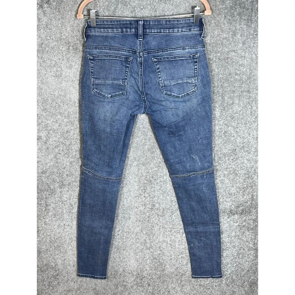 PacSun Stacked Skinny Jeans Mens 28x30 Blue Distressed Stretch Denim 5‎ Pocket